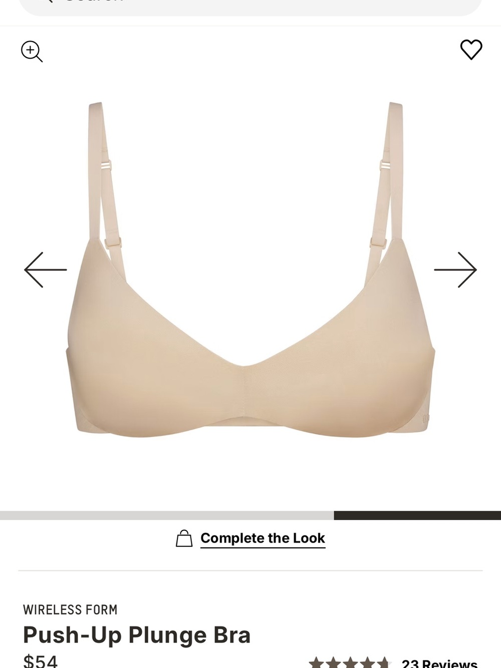 SKIMS Wireless Form Push-Up Plunge Bra Sand 34C NWOT